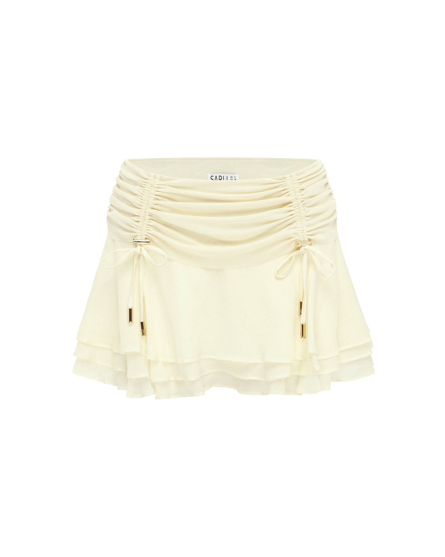 Gathered Waist Mini Skirt - Limoncello
